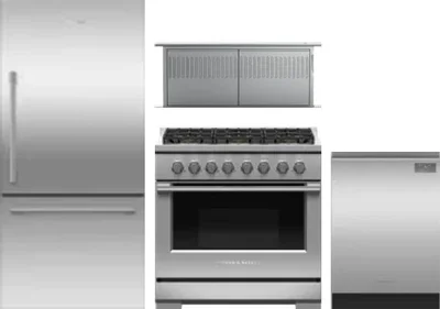 4 Piece Package Includes Refrigerator, Range, Hood And Dishwasher